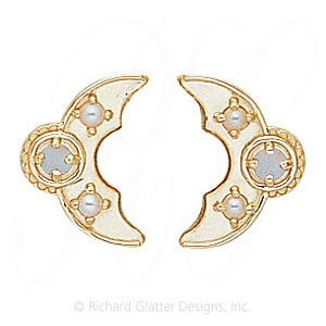 GS341-2 OP/PL - 14 Karat Gold Slide with Opal center and Pearl accents 